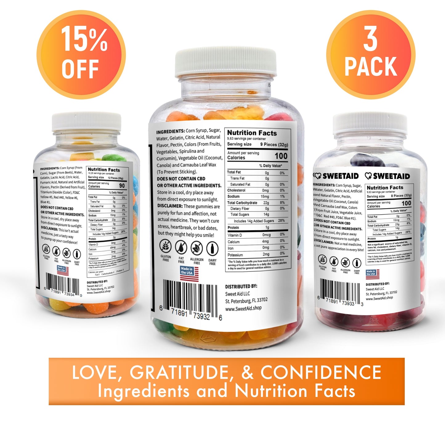 Sweet Aid Gift Set: The ultimate trio for love, gratitude, and confidence. Perfect for expressing affection, saying thanks, or giving a confidence boost. A fun, sweet way to brighten anyone’s day — including yours!