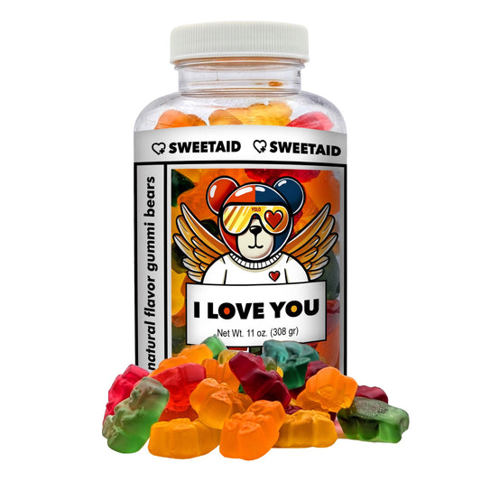 "I Love You"  Natural Flavor Gummi Bears. Sweet Gift. Perfect for expressing love, brightening someone’s day, or as a sweet reminder to cherish yourself. Great for gifting to partners, friends, parents or even as a self-love treat.